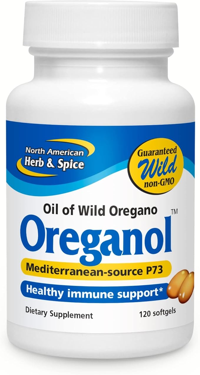 NORTH AMERICAN HERB &amp SPICE Oreganol P73 120 Softgels - Immune System Support - Unprocessed Vegan Friendly Wild Oregano - Mediterranean Source - Non-GMO - 120 Servings