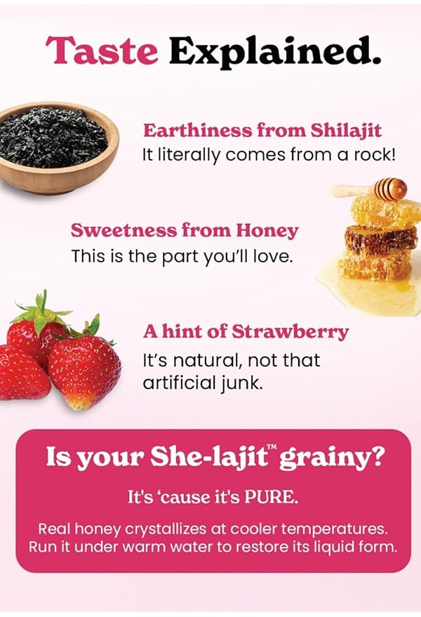 BetterAlt SHE-Lajit Strawberry Honeysticks|Shilajit for Women with Shatavari &amp Saffron for hormonal Balance &amp Energy Boost|Tasty Shilajit Honeysticks with Goodness of Pure Himalayan Shilajit|3