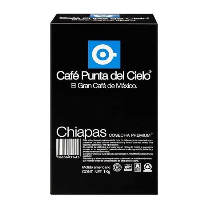 Cafe Punta del Cielo Premium Ground Mexican Coffee - Chiapas 2.2 Lbs