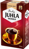 Paulig Juhla Mokka - Fine Grind - Filter Blend Ground Coffee - Bag 500g (Finland) (12 Bags (Save 50%))