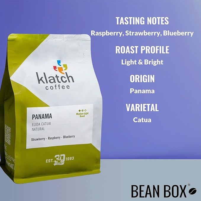 Panama Elida Catuai Natural - Roasted by Klatch Coffee - Whole Bean Coffee - 310 Gram Bag