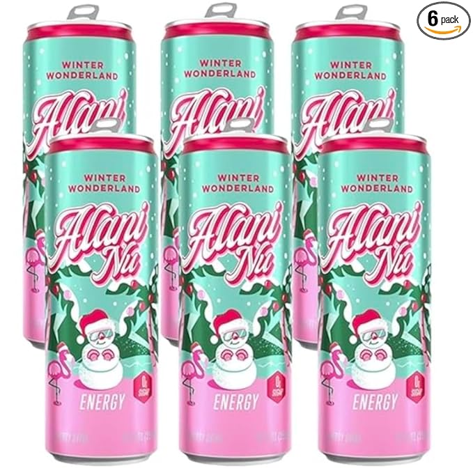 Alani Winter Wonderland Sugar Free Low Calorie Energy Drinks 12 Fl Oz Cans 6 Pack