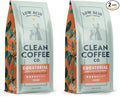 Clean Coffee Co. - Low Acid Medium-Dark Roast Tested for Molds and Toxins Papua New Guinea Blend Notes of Milk Chocolate and Roasted Almonds (Ground 12 oz Bag) (Pack of 2)
