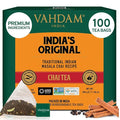 VAHDAM India's Original Masala Chai Tea Bags (100 Count) No Added Flavoring | Blended w/Exotic Spices | Whole Leaf Tea Bags | Resealable Ziplock Pouch