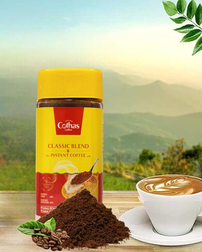 Cothas Traditional Classical Blend Instant Coffee Powder - Pack of 3 Each Bottle 100g = 300g [Coffee 60% &amp Chicory 40% ]