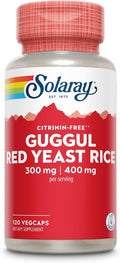 SOLARAY Guggul Gum Extract &amp Red Yeast Rice - Healthy Cardiovascular Function Support - Lab Verified - 60 Servings 120 VegCaps