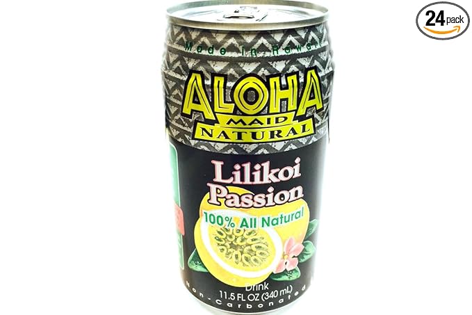 Aloha Maid Lilikoi Passion Drink 24 Pack X 11.5 Oz.
