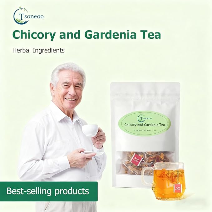 Chicory and Gardenia Herbal Tea Bags (12 Count) – Caffeine Free Sugar Free Botanical Tea with Honeysuckle Licorice &amp Tangerine Peel – Vegan Naturally Soothing Daily Herbal Blend (2pcs)