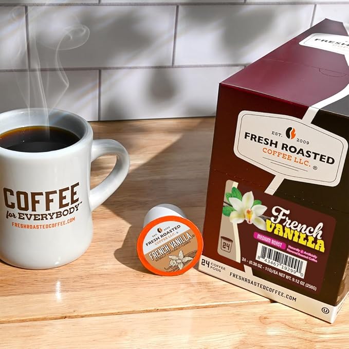 Fresh Roasted Coffee French Vanilla Flavored Coffee Pods 96 Count
