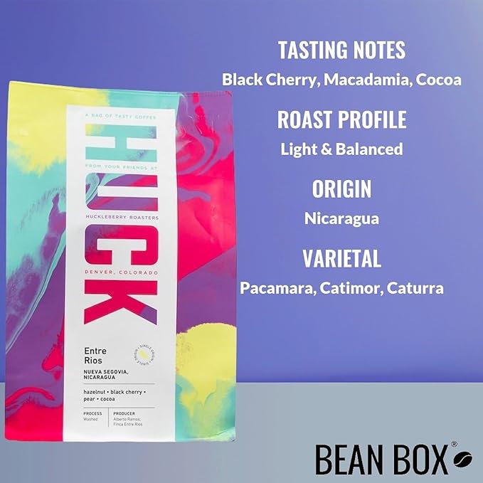 Nicaragua Entre Rios - Roasted by Huckleberry Roasters - Whole Bean Coffee - 12 Ounce Bag