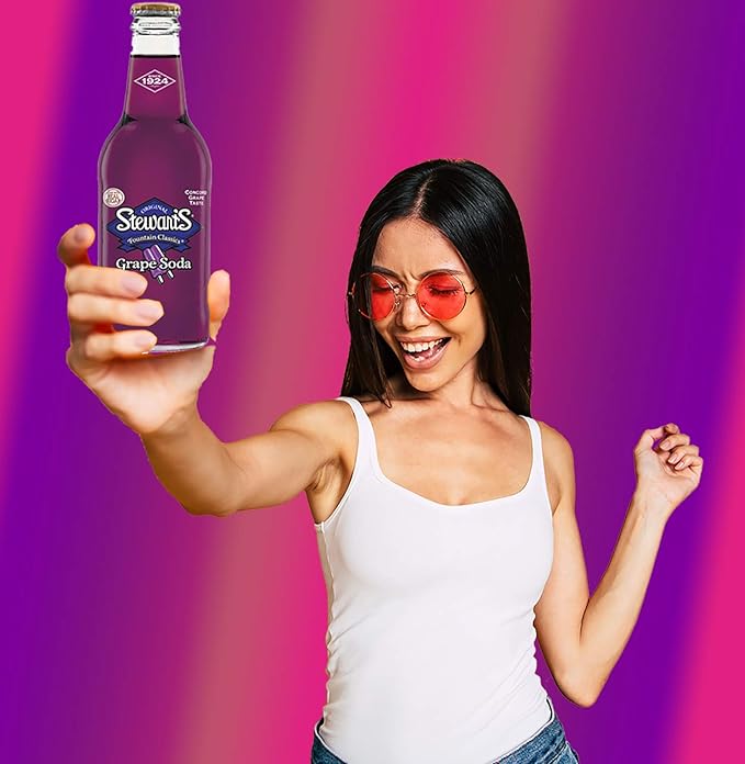 Stewart's Grape Soda 12 fl oz (24 Glass Bottles)