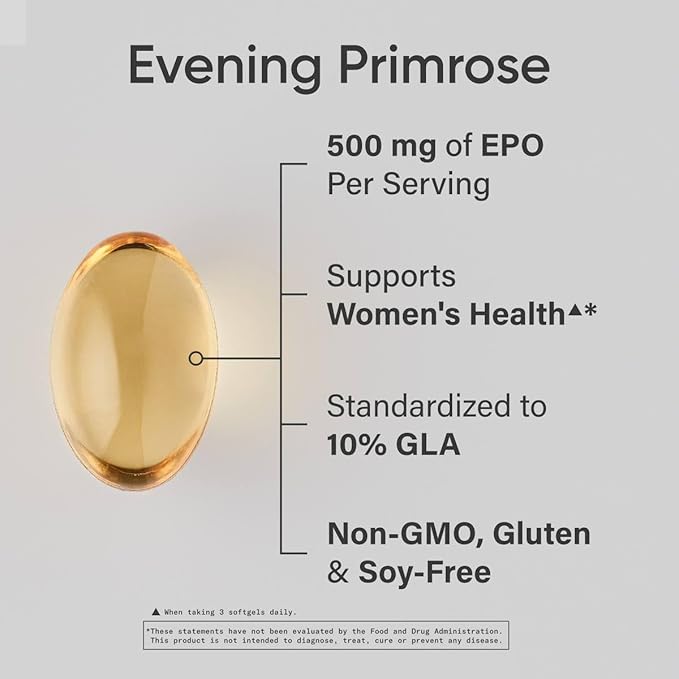 Sports Research Evening Primrose Oil (500mg) Cold-Pressed with No fillers or Artificial Ingredients Non-GMO Tested - Gluten &amp Soy Free (240 Liquid Softgels) (Pack of 2)