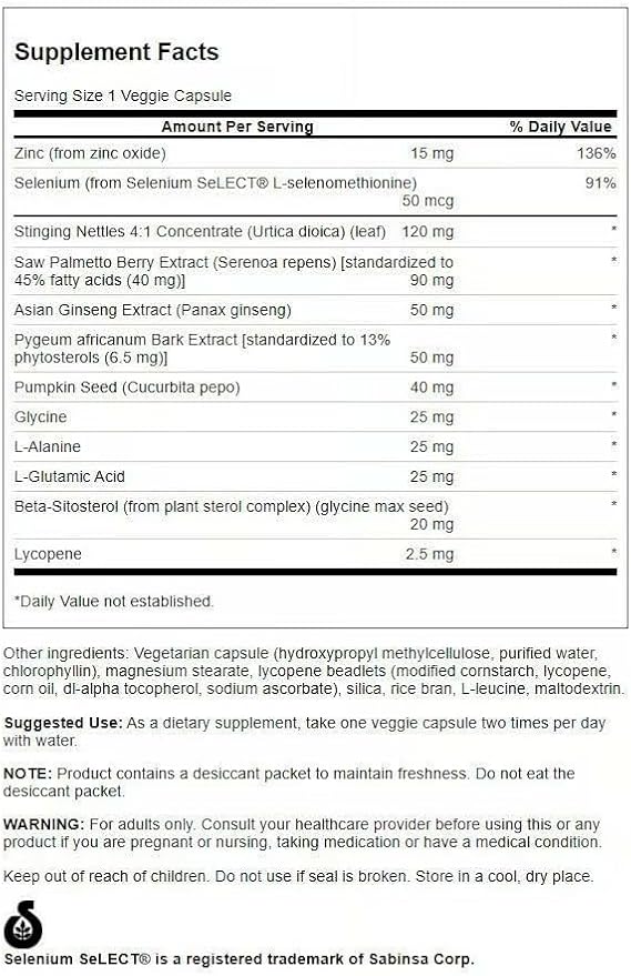 Swanson Prostate Essentials Plus Herbal Supplement for Men Over 40 Seeking Urinary and Prostate Health (90 Veggie Capsules 2 Pack)