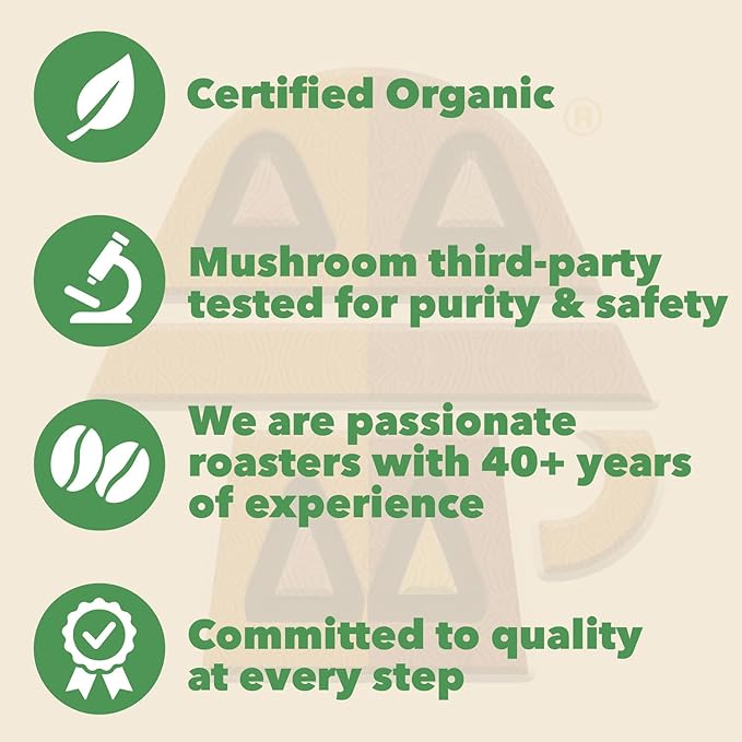 Harmonic Grounds Organic Mushroom Coffee Pods - Cinnamon Flavored Medium Roast with Lion's Mane Reishi Chaga Cordyceps &amp Turkey Tail - Compatible with Keurig K-Cup Brewers - 34 Count