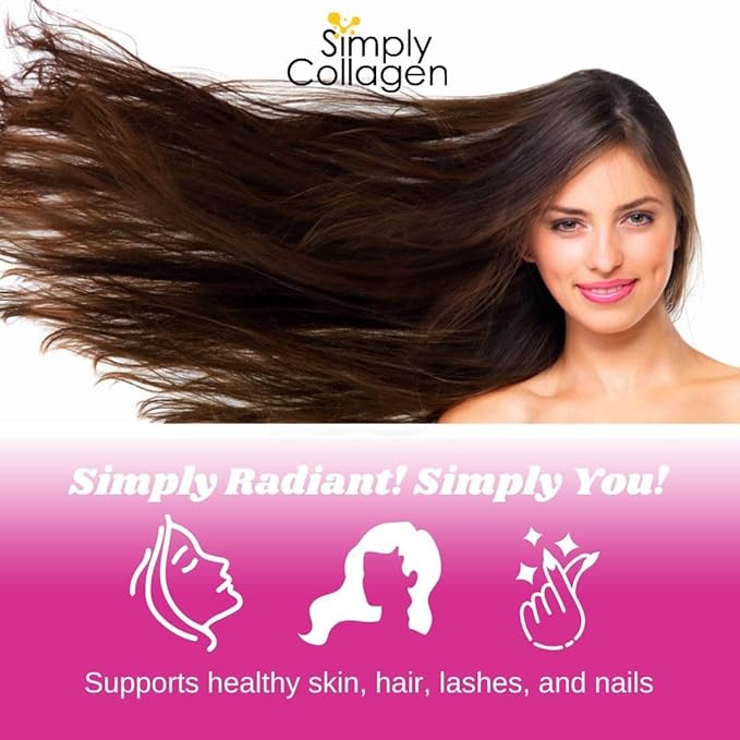 Simply Collagen® Vegan Collagen Booster Gummies for Women &amp Men - Promotes Youthful &amp Beautiful Skin Hair Nails &amp Lashes - Key Amino Acids &amp Antioxidants with Biotin Vitamins AC &