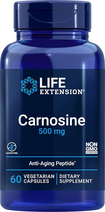 Life Extension Carnosine Healthy Aging Exercise Recovery Gluten-Free Non-GMO Vegetarian 60 Capsules