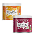 Kusmi Tea - AquaRosa + AquaExotica - Organic Blend of Hibiscus and Fruits - Caffeine Free Herbal Tea - Enjoy Hot or Iced - Loose Leaf Tea - 2 Tin Boxes of 3.5 oz