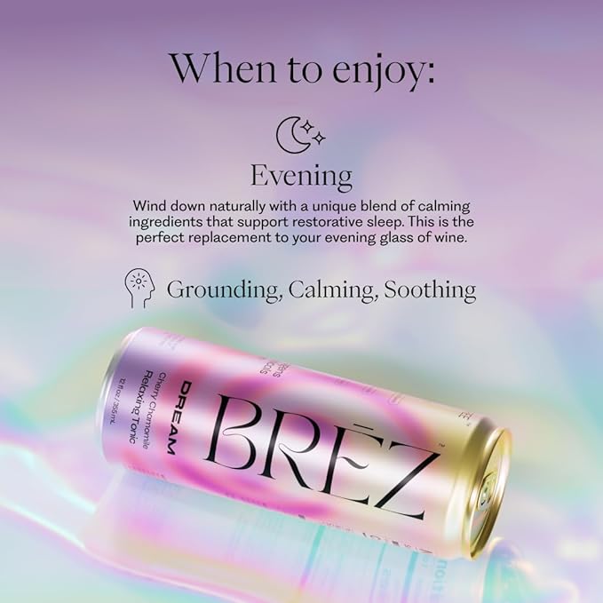 BRĒZ Mushroom Drink Variety Pack - Flow Dream &amp Elevate - Lion’s Mane Reishi Cordyceps Mushrooms Non-Infused Adaptogen Tonics for Focus Sleep Mood &amp Energy Vegan 12 fl oz Cans (36 Pac