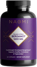 NAOMI Italian Citrus Bergamot 1000mg Award-Winning Cardiologist Developed High Potency with 7 Key Polyphenols 30-Day Supply