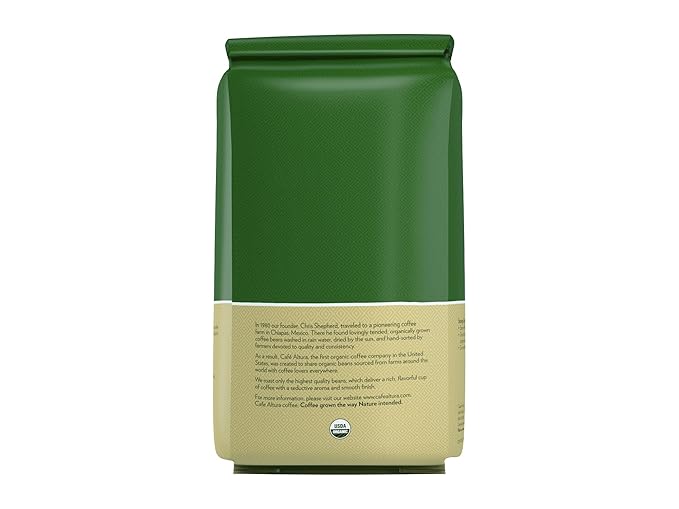 Cafe Altura Whole Bean Organic Coffee Decaf Regular Roast - Water Process 5 lb Bag
