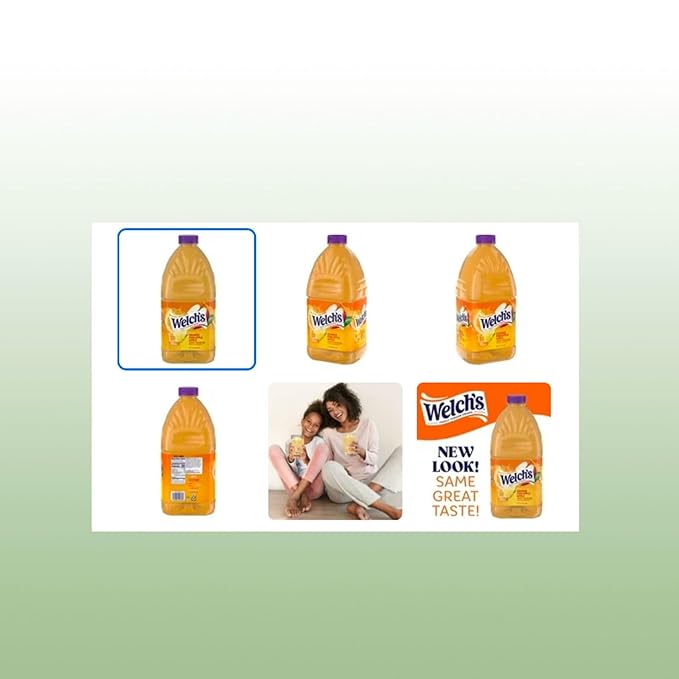 Welch's Orange Pineapple Apple Juice Drink 96 fl oz Plastic Bottle 2 Pack + 15 Sugarcane Disposable Straws by KOOL8SHOP Infinite Deals