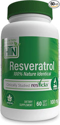 Health Thru Nutrition Resveratrol as ResVida 100mg Trans-Resveratrol | Supports Healthy Aging Cellular Energy Production and Metabolism | Clinically Studied and Gluten Free (Pack of 60)