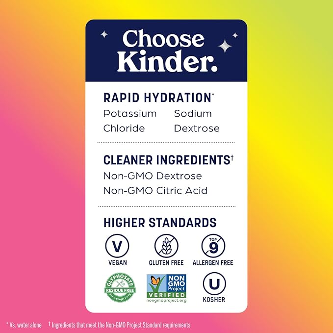 KinderLyte Electrolyte Solution for Kids and Adults - Hydration Drink Watermelon Citrus (33.8 Fl Oz 6 Pack) No Artificial Sweeteners or Flavors No Synthetic Dyes Vegan Non-GMO Gluten-Free
