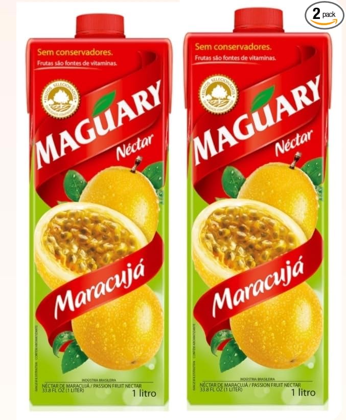 Maguary Nectar de Maracuja 33.8FL OZ (1L) – Passion Fruit Nectar Drink | Pack of 2x1L | Bundle – Brazil in Texas
