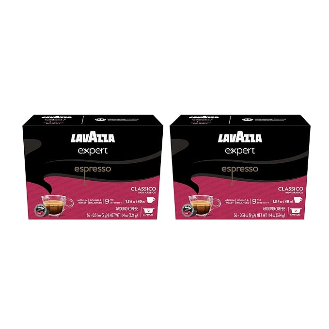 Lavazza Expert Espresso Classico Capsules Medium Roast 100% Arabica Compatible with Lavazza Classy Machines (72 Capsules)
