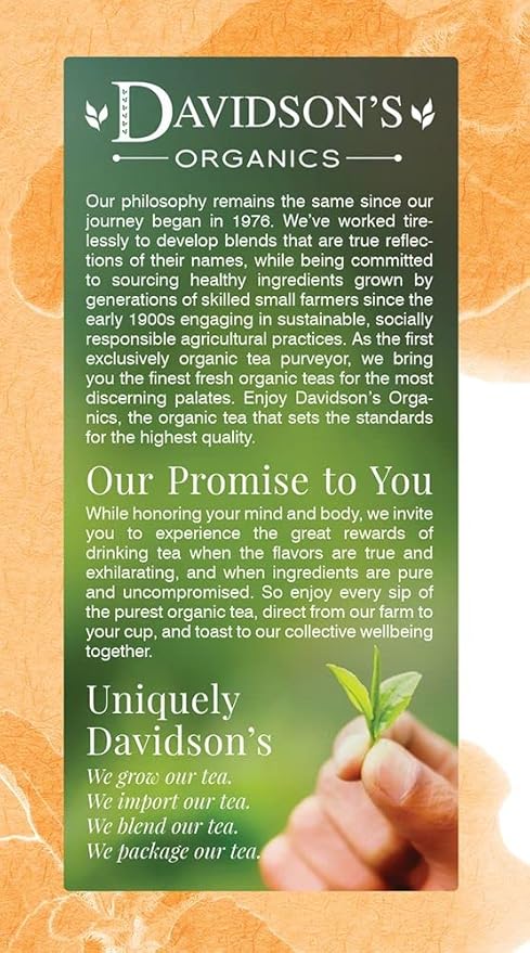 Davidson's Organics Tulsi Mango Peach 25-count Tea Bags Pack of 6