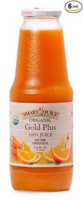 Smart Juice Organic Gold Plus Juice - 33.8 fl oz (1L) - (Pack of 6) 100% Juice Not From Concentrate
