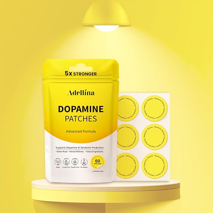 Dopamine Patches Extra Strength 60 Count: Mood Boost Patches for Daily Mental Wellness - Supports Dopamine &amp Serotonin Balance for Men Women 2Months Pack