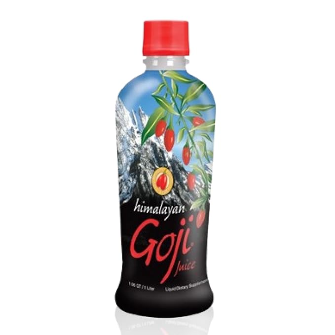 Youngevity Himalayan Goji Berry Juice – Premium Quality 100% Natural Goji Juice – Vitamin and Antioxidant Rich Superfruit Supplement – No Added Sugar Flavours Additives (1 Liter) (Pack of 1)