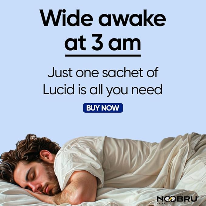 Noobru Lucid Nootropic Sleep Powder Drink for Deep Quality Dream Sleep with Magnesium Ashwagandha Valerian Lemon Balm and Vitamin D for Deep Quality Sleep Stress and Restoration.