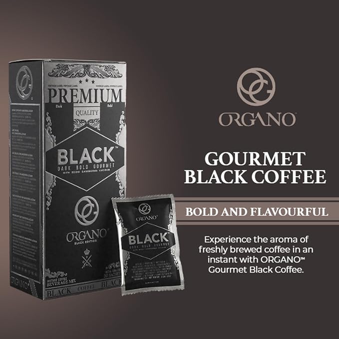 ORGANO Gourmet Black Coffee 100% Certified Organic Ganoderma Lucidum (30 Sachets)