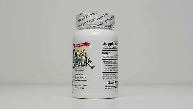 Estroblock PRO Triple Strength - 60 Capsules DIM &amp Indole 3-Carbinol for Natural Hormonal Hormone Balance Acne - Anti Toxic Estrogen Aromatase Inhibitor Blocker. Soy Free Dairy Free Non-GMO (1