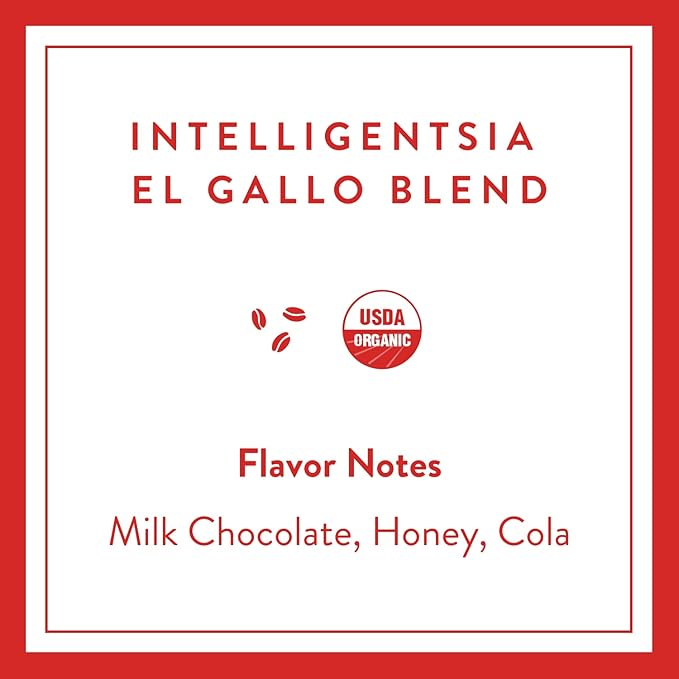 Intelligentsia Coffee Light Roast K-Cup Coffee Pods for Keurig Brewers - Organic El Gallo 60 Count with Flavor Notes of Milk Chocolate Honey and Cola (6 Boxes of 10 K-Cup Pods)