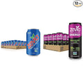 Zevia Zero Calorie Soda Cola 12 Ounce Cans (Pack of 24) and Zevia Zero Calorie Energy Drink Raspberry Lime 12 Ounce Cans (Pack of 12)