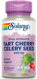 SOLARAY Tart Cherry and Celery Seed - Tart Cherry Celery Seed Extract Capsules 620 mg Supplement for Men &amp Women Natural Herbal Support for Adults Vegan - 60 Veg Caps