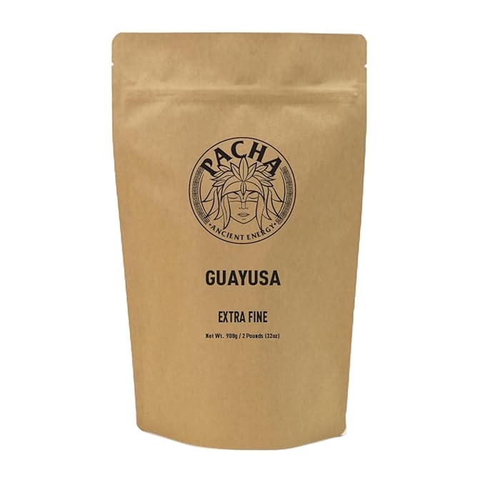 Guayusa Extra Fine Loose Leaf Tea by PACHA | 115mg Caffeine | Naturally High in Antioxidants L-Theanine &amp Theobromine | Sustained Energy Herbal Tea