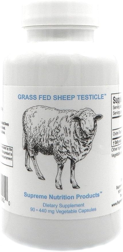 Supreme Nutrition Sheep Testicle - 100% Grass Fed and Finished in New Zealand 90 Capsules of Pure Ovine Testicle