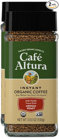Cafe Altura Freeze Dried Instant Organic Coffee 3.53 oz Jar (Pack Of 2)