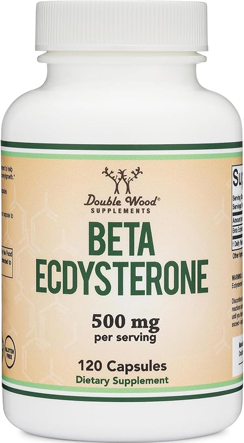 Beta Ecdysterone Supplement - 500mg Per Serving (120 Capsules 60 Servings) Powerful Plant Anabolic to Support Men's Health (Non-GMO and Gluten Free) by Double Wood
