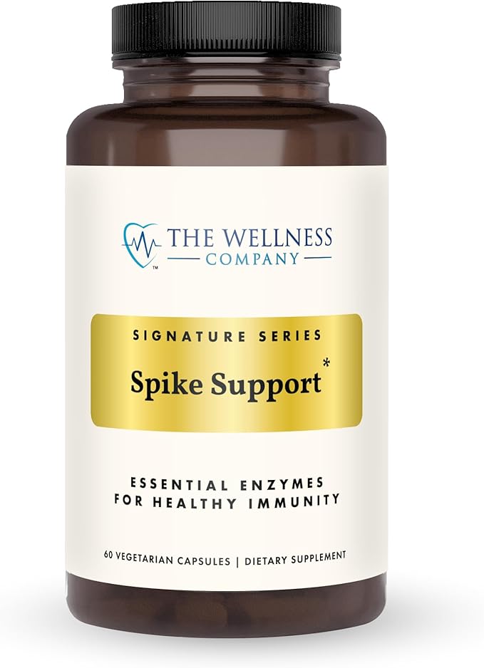 The Wellness Company Spike Support - Detox Immune Health Blood Flow Anti-Clotting - Nattokinase Dandelion Root &amp Black Sativa | 60ct (1 Month Supply)