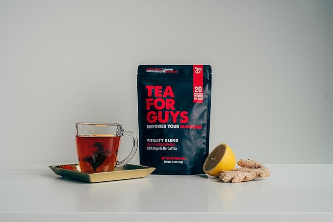 Tea For Guys: Vitality Blend – Natural Support for Testosterone Libido Male Fertility and overall Male Vitality | Herbal Tea for Mens Wellness – 20 Biodegradable Tea Bags