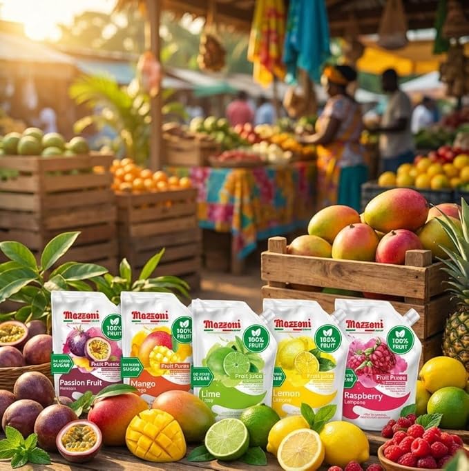 Mazzoni - Pineapple Juice Puree 100% Pure Pineapple Juice Mix Just Fruit No Sugar Added Mixer for Cocktails Drinks Smoothies Make Healthy Pina Coladas Convenient Pouch Made in Italy 2.2 lbs