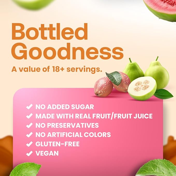 Dr. Smoothie 100% Crushed Guava &amp Passion Fruit – No Added Sugar Made with Real Fruits/Fruit Juice – Vegan No Artificial Colors or Flavors – White Guava with Citrus &amp Passion Fruit – 46 oz B