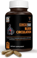 Clinical Daily Blood Circulation Supplement. Butchers Broom Horse Chestnut Cayenne L-Arginine Diosmin. Herbal Varicose Vein Treatment. Poor Circulation and Vein Support. 90 Capsules