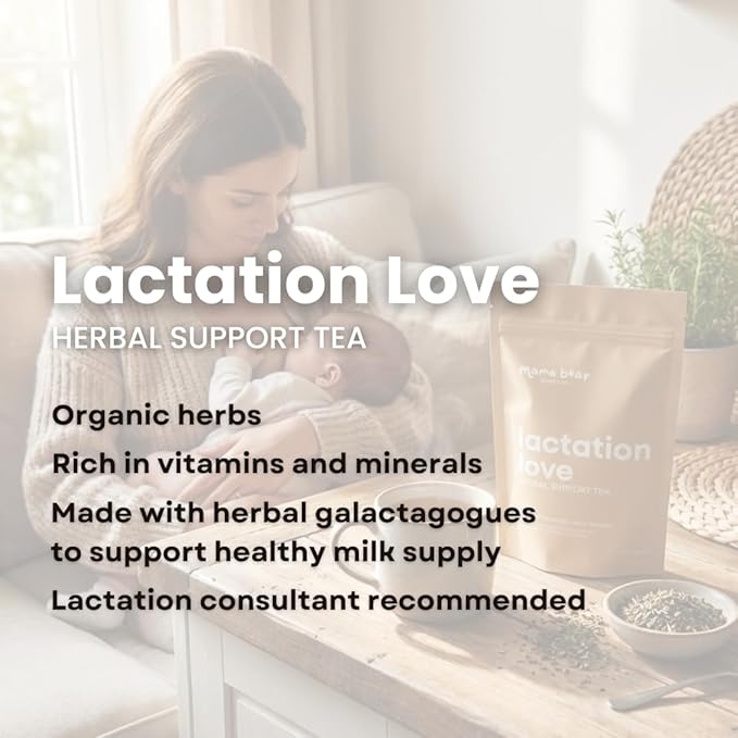 Lactation Love Support Tea with Red Raspberry Nettle Moringa Fennel Chamomile 3 oz Organic Herbal Blend 45 Servings