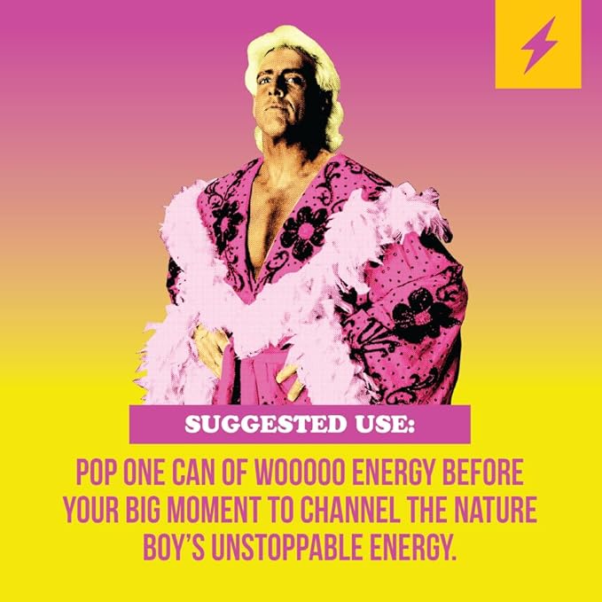 Wooooo! Energy Ric Flair Sparkling Adaptogenic Mushroom Energy Drink | Natural Antioxidants &amp Nootropics | Lion’s Mane &amp Cordyceps | 150mg Caffeine | 12 Pack (Variety Pack)